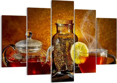 Produktbild von Bild auf Leinwand - Leinwandbild - Asien tee geschmack gesundheit - 150x100cm - Wand Bild - Wanddeko - Leinwanddruck - Bilder - Kunstdruck - Leinwand bilder - Wandkunst - EA150x100-2434