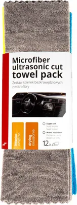 Image de Lot de 12 chiffons de nettoyage en microfibres - Serviettes douces pour voiture 35 x 35 cm