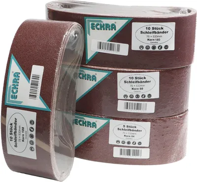 Produktbild von Eckra Schleifband MIX 75x533 mm 35 Schleifbänder Korn 24-60-100-180 Sortiment