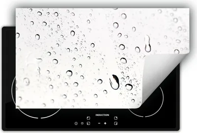 Immagine prodotto di DarHaus Piastra di copertura per stufa 90x52 cm Tappetino antiscivolo Roll-up, bianco - Gocce