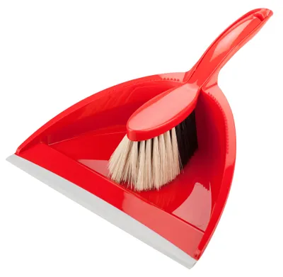 Produktbild von Buemag Kehrschaufel und Burste - Kunststoff - 35 x 25 cm - rot