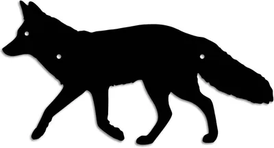 Productafbeelding van Vossen muurdecoratie - Dieren silhouet - Woonkamer verfraaien - Minimalistisch ontwerp - 30 x 16 cm - Zwart