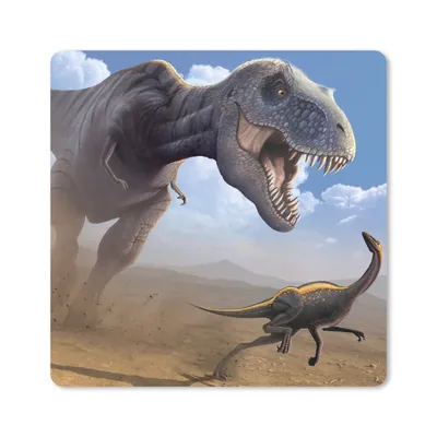Produktbild von MuchoWow® Mauspad Mousepad Dino - Wildlife - Zeichnung - Kinder - Kinder - Kinder 20x20 cm - Mousepads - Maus Mat - Pad - Mausunterlage - Desk Mat - Bureauartikeln