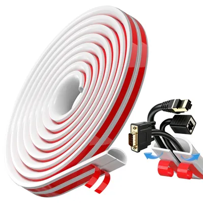 Kabelkanal 8 m, halbrund, weiß, 30 x 10 mm, selbstklebend