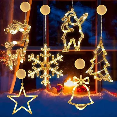 Produktbild von LED-Lichterkette, LED-Fensterleuchte mit Saugnapf, Bilderbeleuchtung, Fensterleuchter, LED-Lichterkette für Fenster, Lichterketten, Lichtervorhänge, Weihnachtsbeleuchtung.