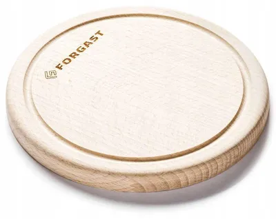 Produktbild von Forgast FG12646 Runde Holzplatte Buchenholz Servierbrett