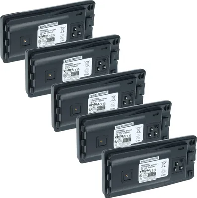 Produktbild von vhbw 5x Akku kompatibel mit Motorola RDU4100, RDU4103D, RDU4160D, RDU2023, RDU2080D Funkgerät, Walkie Talkie (1100 mAh, 7,4 V, Li-Ion) + Gürtelclip