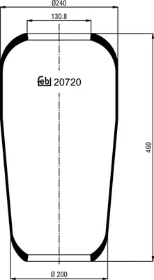 Produktbild von FEBI BILSTEIN Luftfederbalg 20720 Vorne Hinten für VOLVO FM 12 460mm 131mm 200mm 240mm