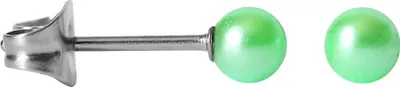 Produktbild von Chirurgenstahl Ohrstecker mit synthetischer Perle Größe - 6 mm Farbe - Grün