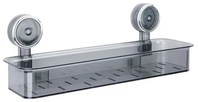 Produktbild von Saugnapf-Duschablage Acryl Grau/Transparent 36x11,5x5 cm ohne Bohren