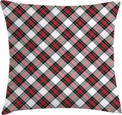 Produktbild von ABAKUHAUS Schottenkaro Kissenbezug, Traditionelles Plaid mit diagonalen Linien und Rhomben Scottish Culture Inspirations, 50 x 50 cm, Mehrfarbig