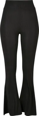 Productafbeelding van Dames leggings Urban Classics, hoge taille, wijde pijpen, zwart - 5XL