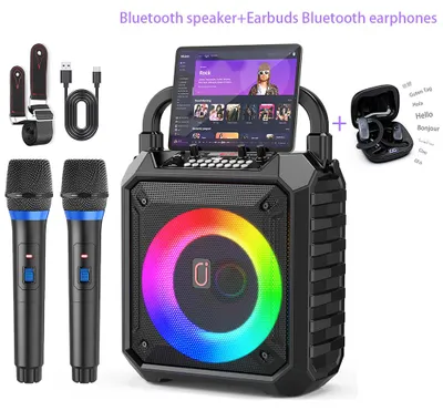 Productafbeelding van Draagbare Karaoke Machine Zwart - 15 W Vermogen - 6,5 Inch Speaker