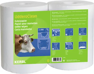 Produktbild von Kerbl Euterpapier UdderoClean 2x800 Blatt, speziell für Nassreinigung