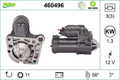 Produktbild von VALEO 460496 Starter Anlasser 1,3kW für RENAULT CLIO II (BB0/1/2, CB0/1/2) 12V