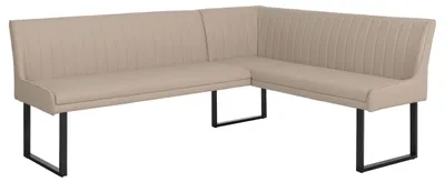 Productafbeelding van Eckbank HWC-O82, eethoekbank, kunstleer en metaal, 210x159 cm, beige