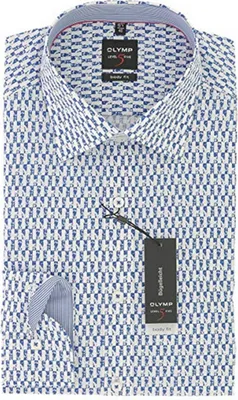 Produktbild von OLYMP Business Hemd Level 5 Royal Blau Body Fit New Kent Comfort Stretch Gr.37