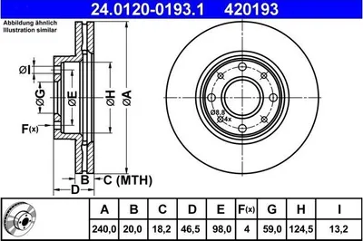 Produktbild von ATE Bremsscheiben (2 Stück)  24.0120-0193.1