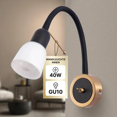 Zdjęcie produktu dla Lampa ścienna wewnętrzna, czarno-biała, jednopalnikowa, minimalistyczna, ARTE LAMP Lettura, gwint E14, do 40 W, do salonu i sypialni, wymiary: 7 x 9 x 25 cm, model: A7009AP-1BK