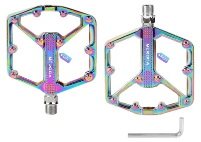Produktbild von Fahrradpedale 9/16 Zoll MTB Plattformpedale Aluminium Rutschfest Leicht Farbig
