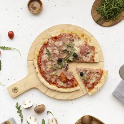 Image de Livoo Set de planches à découper pour pizza 30 cm en bois