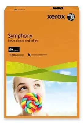 Kancelársky papier, farebný, A4, 80 g, XEROX "Symphony", oranžový (intenzívny)