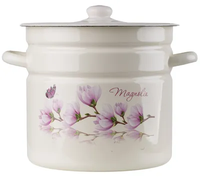 Obrázok produktu pre EMALIA RYBNIK smaltovaný hrniec s pokrievkou MAGNOLIA krémová 12l
