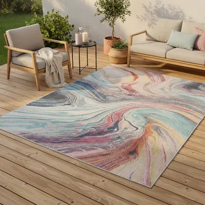 Produktbild von Indoor Outdoor Teppich Lagos Vintage Bunt Verlauf, Größe:200x290 cm