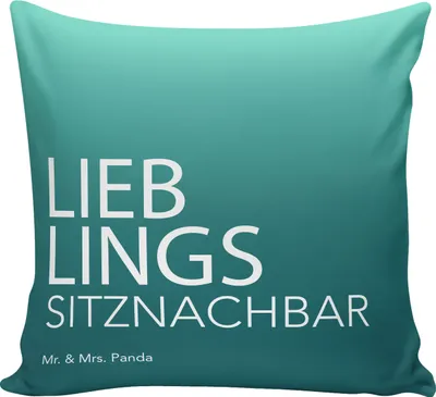 Produktbild von Mr. & Mrs. Panda kuschelkissen 40x40 Sitznachbar - Aquarellblau - Geschenk, Seminar, Sofa Kissen, Hochschule, Dekokissen, Geschenkidee, Spruch, Uni, Mitstudent, Polster
