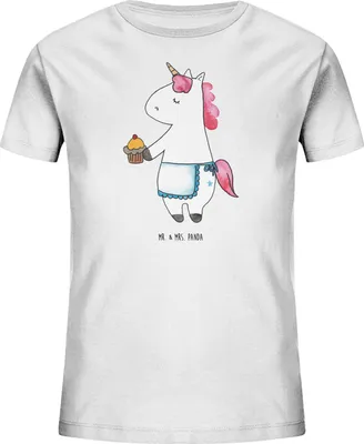 Produktbild von Mr. & Mrs. Panda Kleinkinder T-Shirt Einhorn Muffin 7-8 Jahre (122/128) - Weiß - Geschenk, Kindershirt, Geburtstagsgrüße, Unicorn, Kinder-T-Shirt, Geburtstag, Teenager