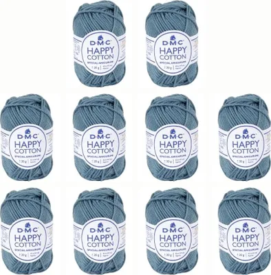 Immagine prodotto di 10x DMC Happy Cotone - morbido filato 100% cotone, 392, (Colore 750)