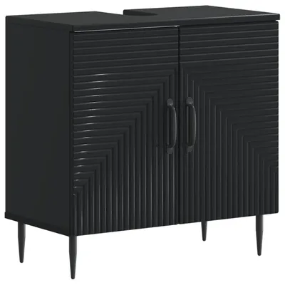 Produktbild von vidaXL Waschbeckenschrank HAARLEM Schwarz 59,5 x 31,5 x 59 cm
