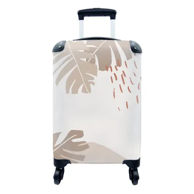 Produktbild von MuchoWow® Koffer Handgepäck Trolley Rollkoffer Kleine Reisekoffer mit 4 Rollen - Sommer - Tropisch - Blatt - Cabin Size < 55x40x23 cm & 55x40x20 cm - Fotokoffer - Kabinenkoffer - Boardgepäck - Reise-Box - Reisekoffer - Reisegepäck - Koffer mit Bild - Trolley für Kinder