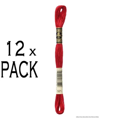 Produktbild von 12x DMC Stickgarn Mouline Special 117MC -321, 6-fädig, 8m, VPE