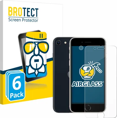 Produktbild von 6x BROTECT Schutzglas für Apple iPhone SE 3 2022 (Display+Kamera) Schutzfolie Panzer Folie Glas Display Schutz klar