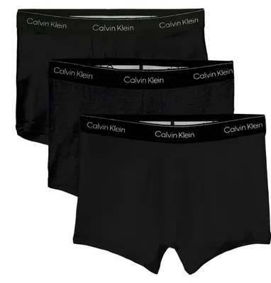 Image de Calvin Klein, lot de 3 boxers - Icon, en coton stretch, référence LV00NB4392-TM6, couleur noire, taille XS