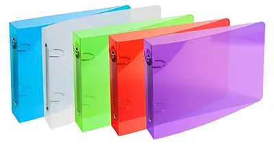Produktbild von Ringbuch aus PP 700µ, 2 Ringe, Rücken 35mm, 16x24cm für DIN A5 - sortiert
