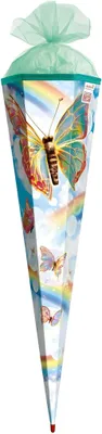 Obrázok produktu pre Školský kužeľ / cukrový kužeľ / 85 cm / štvorcový / "Rainbow Butterfly"