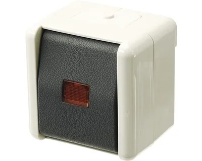Produktbild von Jung 806 KOW Feuchtraum Wipp-Kontrollschalter Universal Aus-Wechsel Aufputz IP44 hellgrau/dunkelgrau WG800