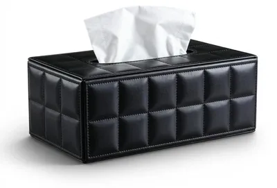 Produktbild von Taschentücherbox Kunstleder Schwarz 25x14x9.5 cm Magnetverschluss