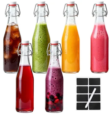 Glasflaschen mit Bügelverschluss 500 ml, 6 Stück