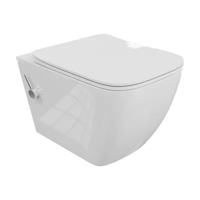 Produktbild von LAVITA Wand-WC Parana | HŠnge Toilette | WC mit Bidet-Funktion | Toilettendeckel mit Absenkautomatik & Metallscharniere | Toiletten SpŸlrandlos HŠngend | Toilettenbecken | 365x515x395 cm | Wei§er Glanz