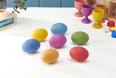 Obrázok produktu pre Tickit Rainbow Wooden Eggs, 0,8 rok / roky, Drevo, Viacfarebný