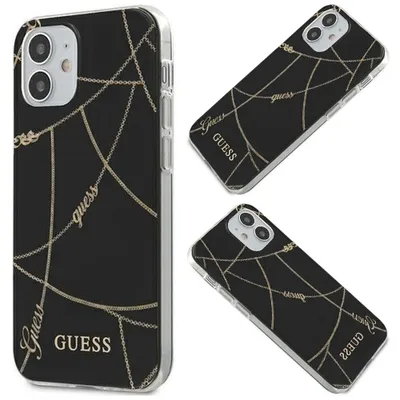 Produktbild von Guess Guhcp12Spcuchbk Iphone 12 Mini 5,4"" Czarny/Schwarz Hardcase Gold Chain Collection