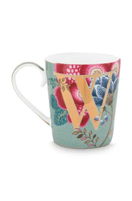 Produktbild von PIP STUDIO Floral Fantasy Alphabet Becher light blue W 0,35 l