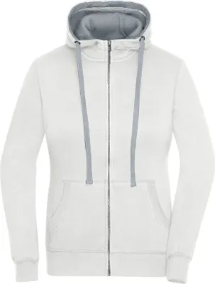 Produktbild von Sweat-Jacke mit Reißverschluss und Kapuze off-white/grey-heather, Gr. L