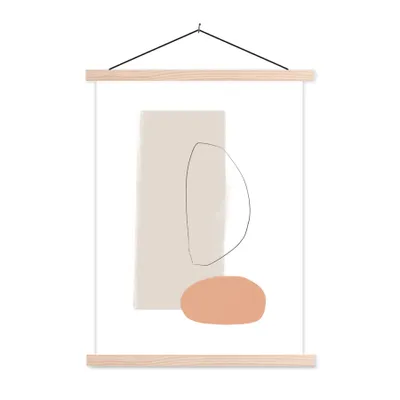 Produktbild von MuchoWow® Textilposter Minimalismus - Pastell - Abstrakt 120x160 cm mit holzfarbenen Rahmen - Plakatkarton