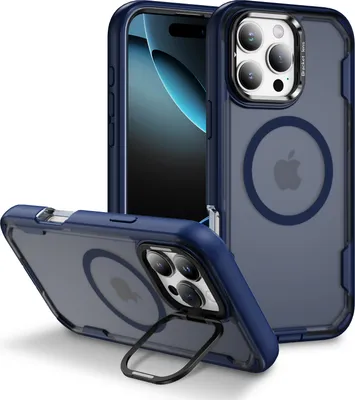 Obrázek produktu pro Ochranné pouzdro pro iPhone 16 Pro Max, kompatibilní s MagSafe, magnetické pouzdro s držákem na fotoaparát modrý