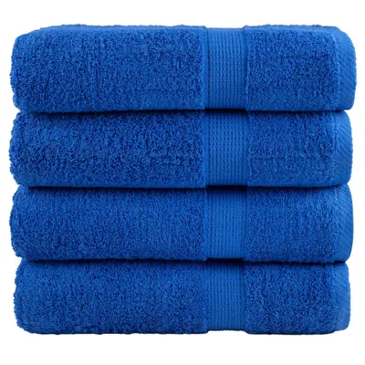 Image de vidaXL Serviettes de douche SOLUND Premium, lot de 4, bleu, 70 x 140 cm, 600 g/m²