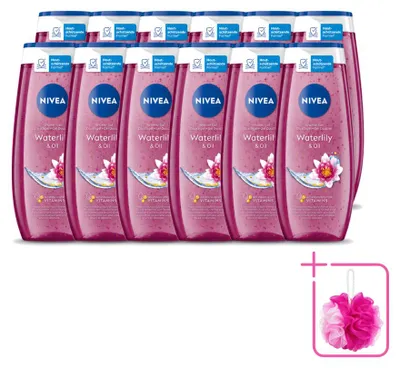 Productafbeelding van 12 x Nivea Douchegel Waterlelie & Olie - 250 ml - Voordeelverpakking - 12 stuks